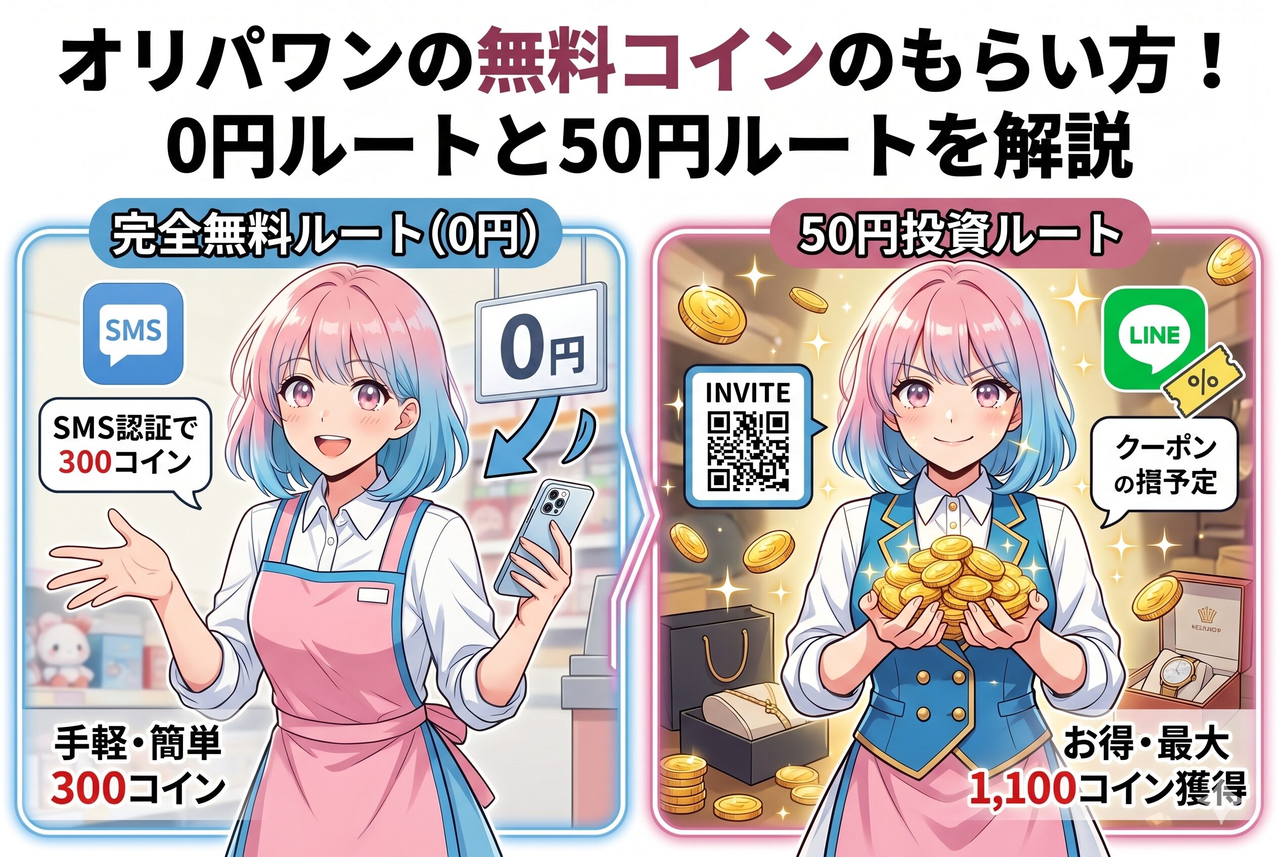 オリパワンの無料コイン