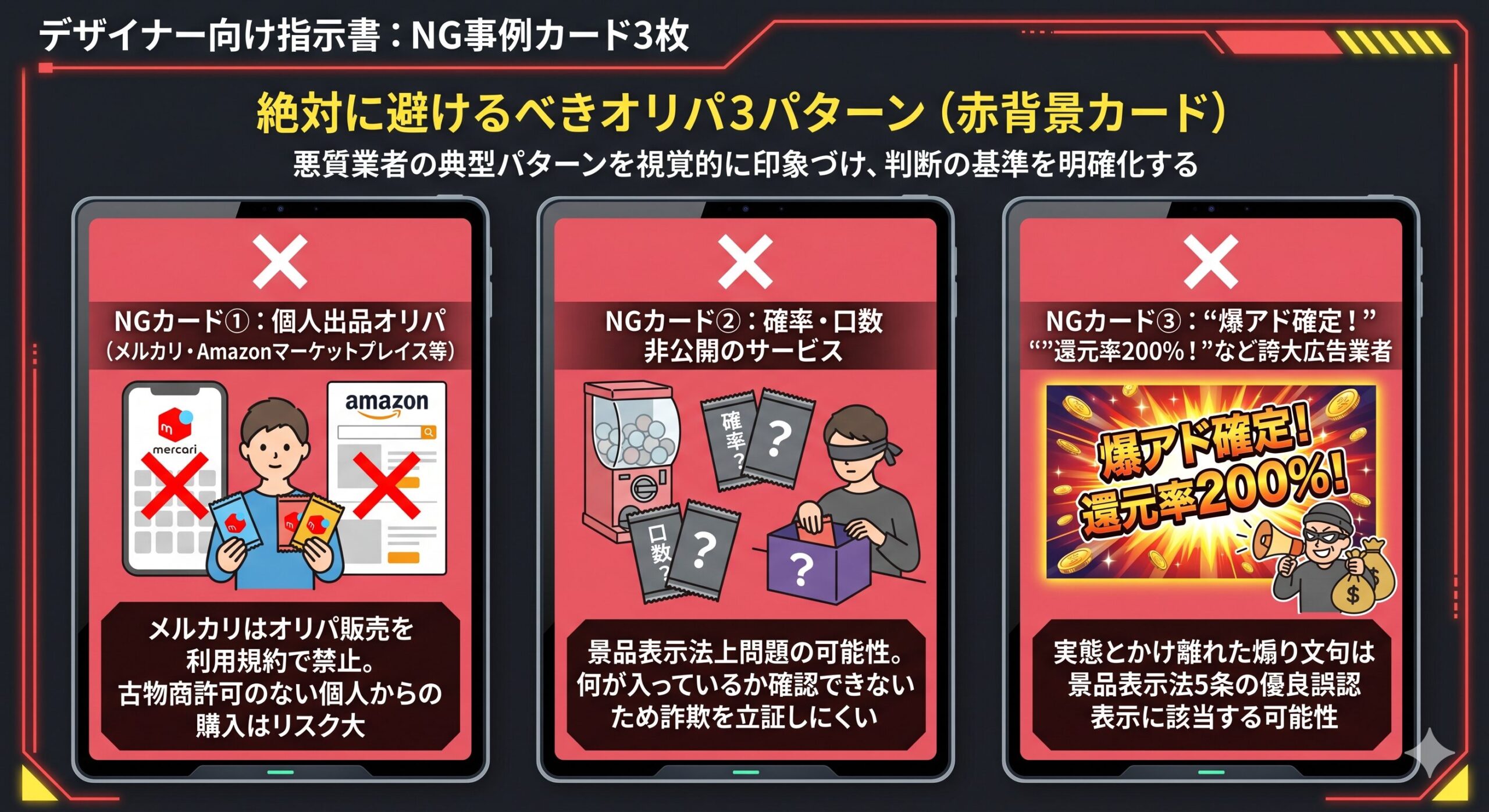 絶対に避けるべきオリパ3パターン（赤背景カード）