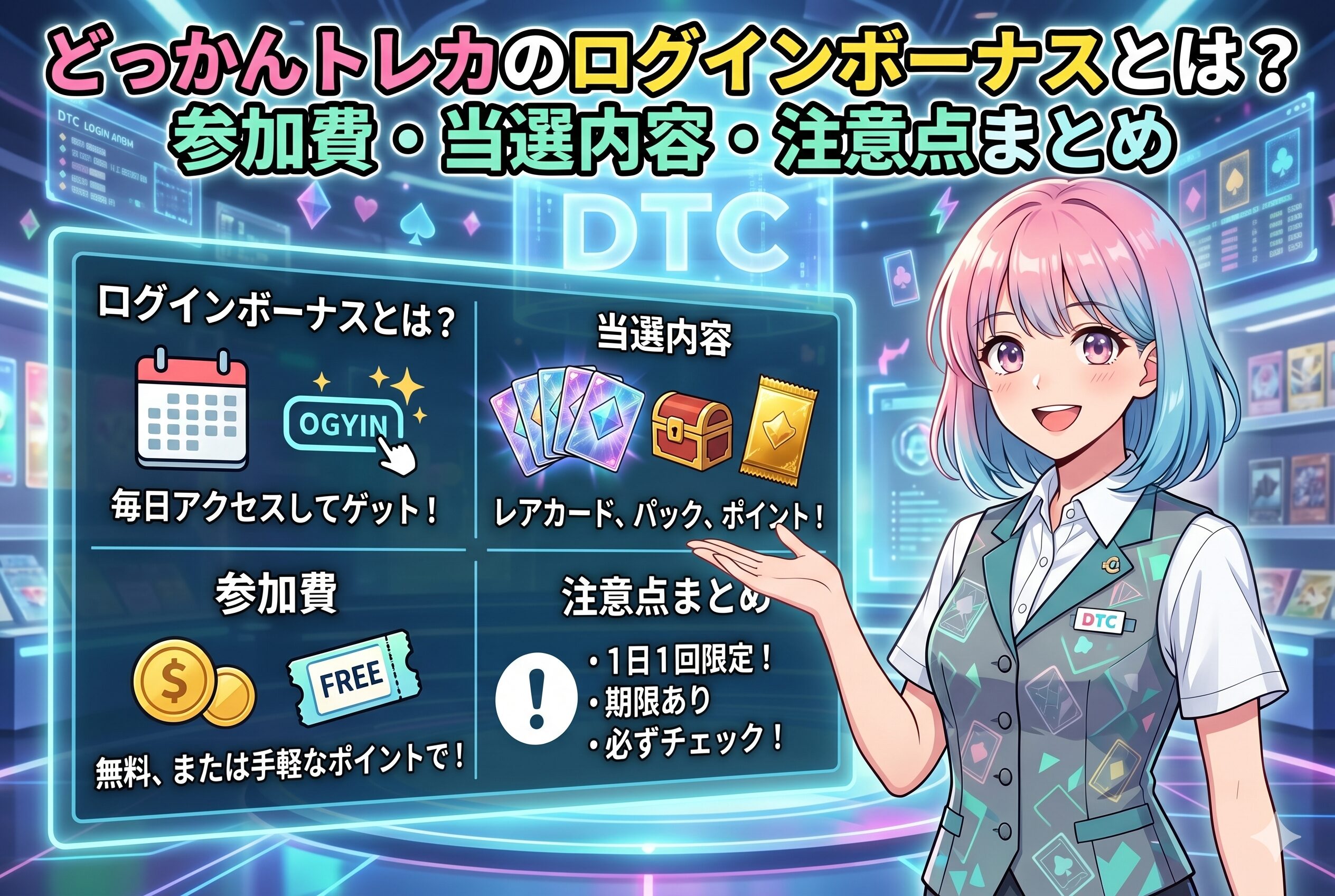どっかんトレカのログインボーナス